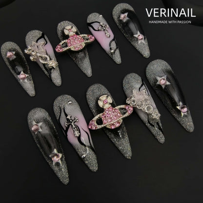 #1 Handmade Press On Nails Gothic nails/Smudged nails/Custom nails