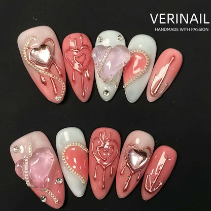 #1 Handmade Press On Nails Gothic nails/Smudged nails/Custom nails