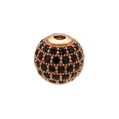 High Quality Brass Cubic Zirconia Round Spacer Beads 6mm/8mm/10mm