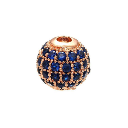 High Quality Brass Cubic Zirconia Round Spacer Beads 6mm/8mm/10mm