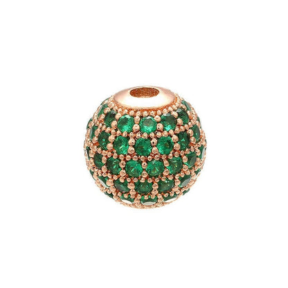High Quality Brass Cubic Zirconia Round Spacer Beads 6mm/8mm/10mm