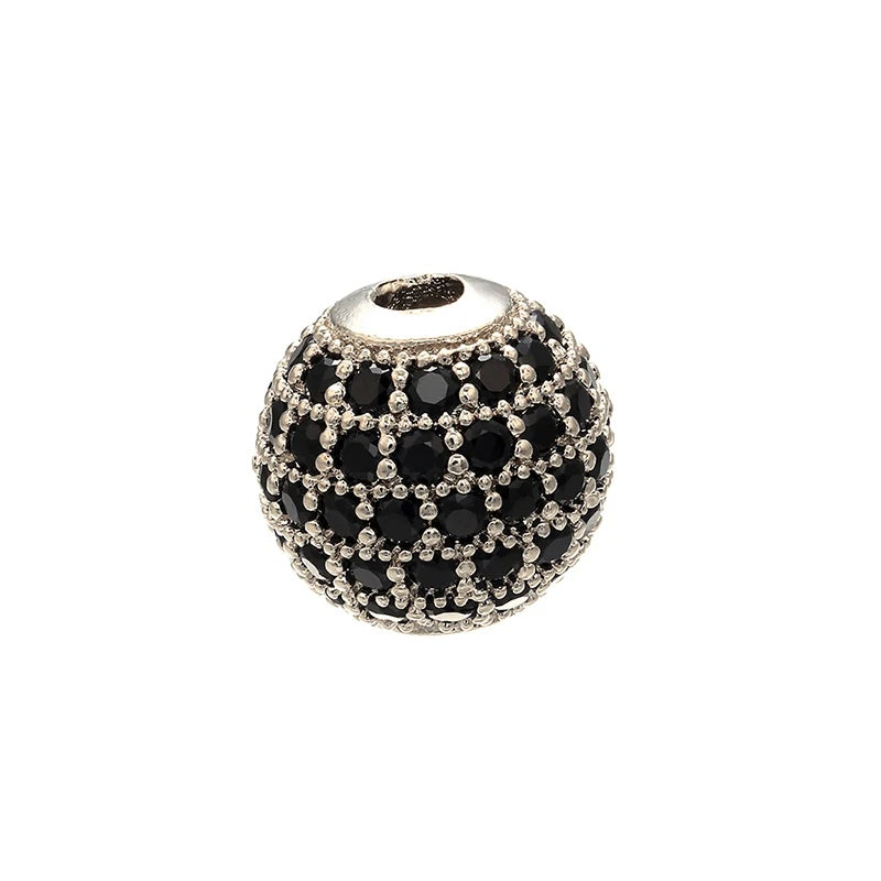 High Quality Brass Cubic Zirconia Round Spacer Beads 6mm/8mm/10mm