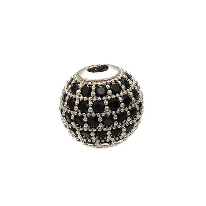 High Quality Brass Cubic Zirconia Round Spacer Beads 6mm/8mm/10mm