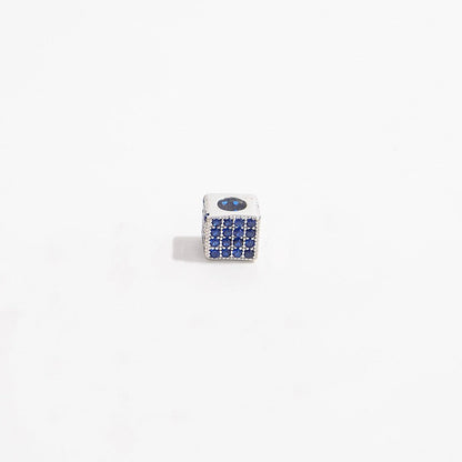 1Pcs Brass Cubic Zirconia Square Spacer Beads