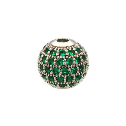 High Quality Brass Cubic Zirconia Round Spacer Beads 6mm/8mm/10mm