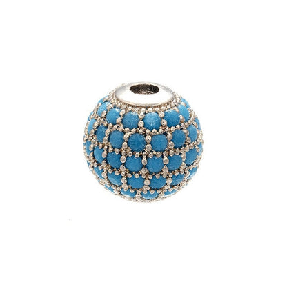 High Quality Brass Cubic Zirconia Round Spacer Beads 6mm/8mm/10mm