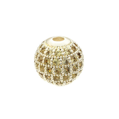 High Quality Brass Cubic Zirconia Round Spacer Beads 6mm/8mm/10mm