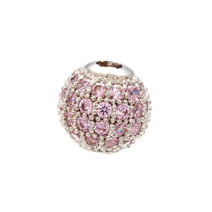 High Quality Brass Cubic Zirconia Round Spacer Beads 6mm/8mm/10mm