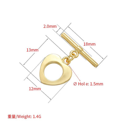 1PCS Oval/heart Brass Cubic Zirconia Clasps Hooks