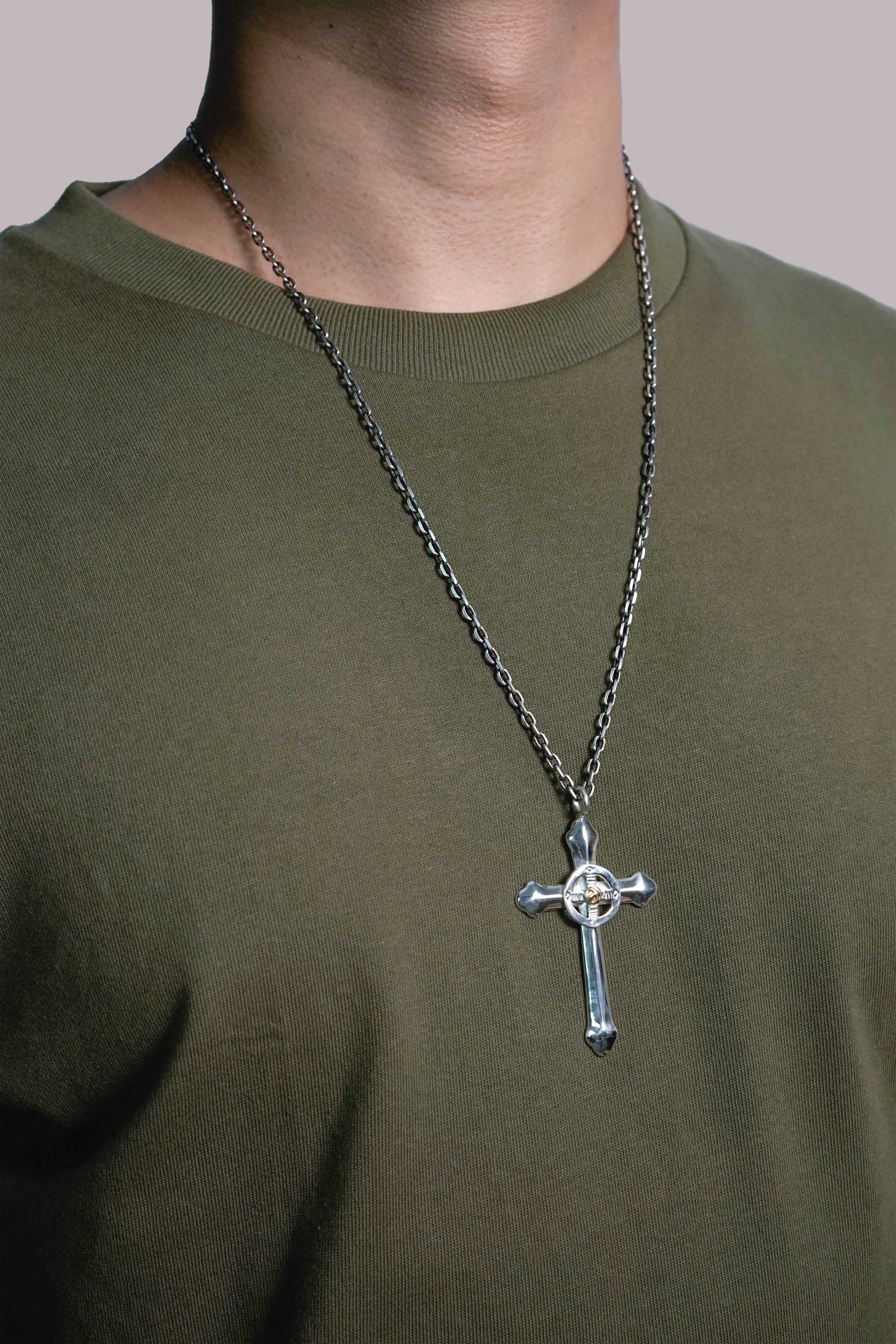 Cross Brass Small Eagle Wheel Goro 925 Silver Pendant