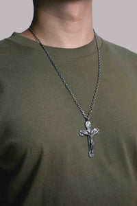 Jesus Large Cross 925 Silver Pendant