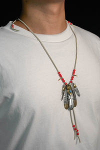Necklace with Turquoise and Silver Feather Setup
