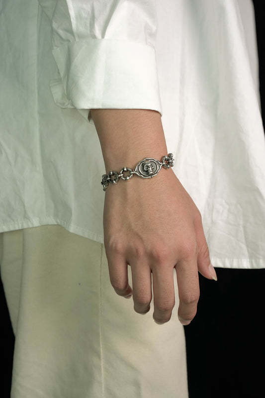 Retro Sterling Silver Chain Bracelet