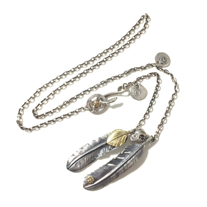 Japan Takahashi Goro Retro 925 Sterling Silver Feather Necklace Set