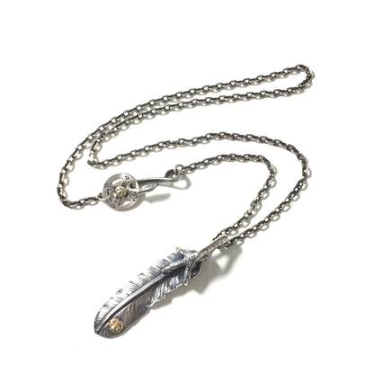 Takahashi Goro Left Feather Necklace Set Retro 925 Silver