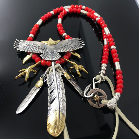 Goro's Takahashi Native American Style Eagle Claw Feather Pendants Retro Sterling Silver Handcrafted