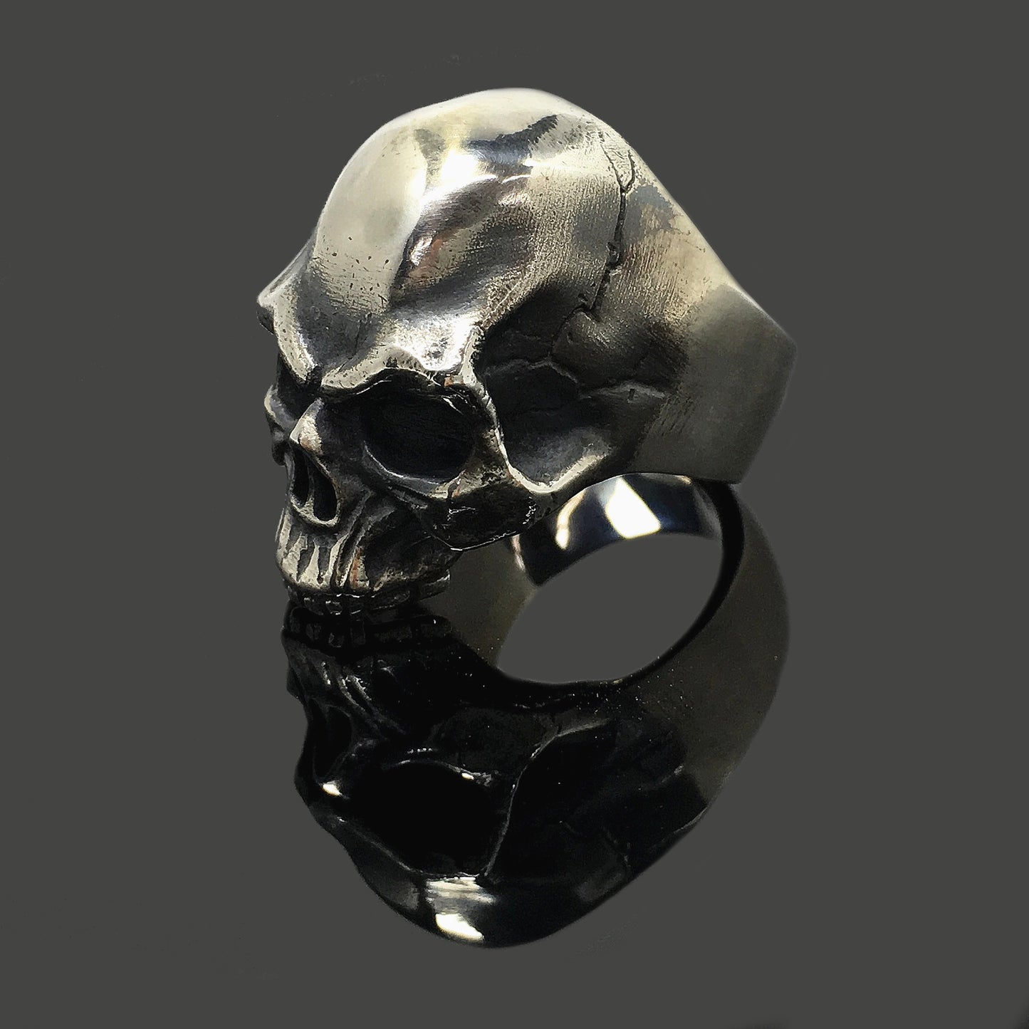 925 Sterling Silver Retro Skinny Skull Ring
