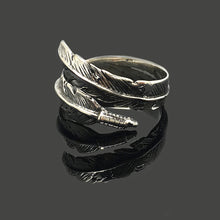 Load image into Gallery viewer, 925 Sterling Silver Feather Ring
