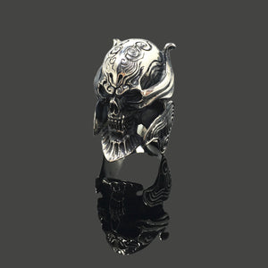 Retro 925 Sterling Silver Skull Skeleton Ring
