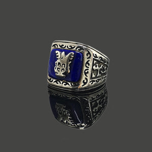 Lapis Eagle 925 Sterling Silver Retro Ring