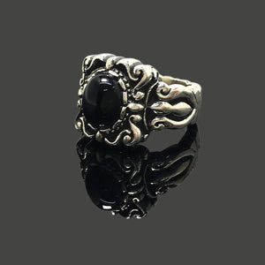 Black Onyx 925 Sterling Silver Retro Ring