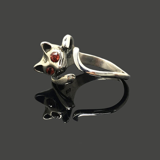 Fox Head Retro 925 Sterling Silver Ring