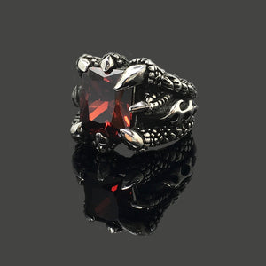 Retro Dragon Claw Close Inlaid Zircon Crystal Ring