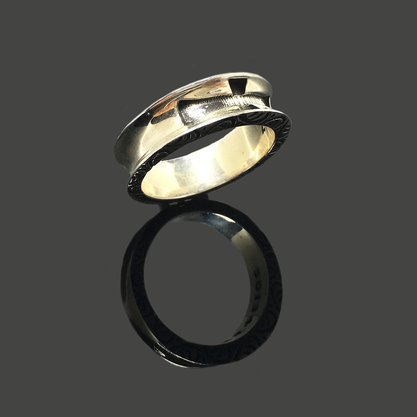 Small Cross 925 Sterling Silver Retro Ring