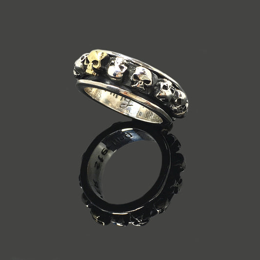 Retro Silver Skeleton Skull Ring