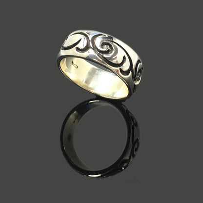 925 Sterling Silver Simple Antique Pattern Ring