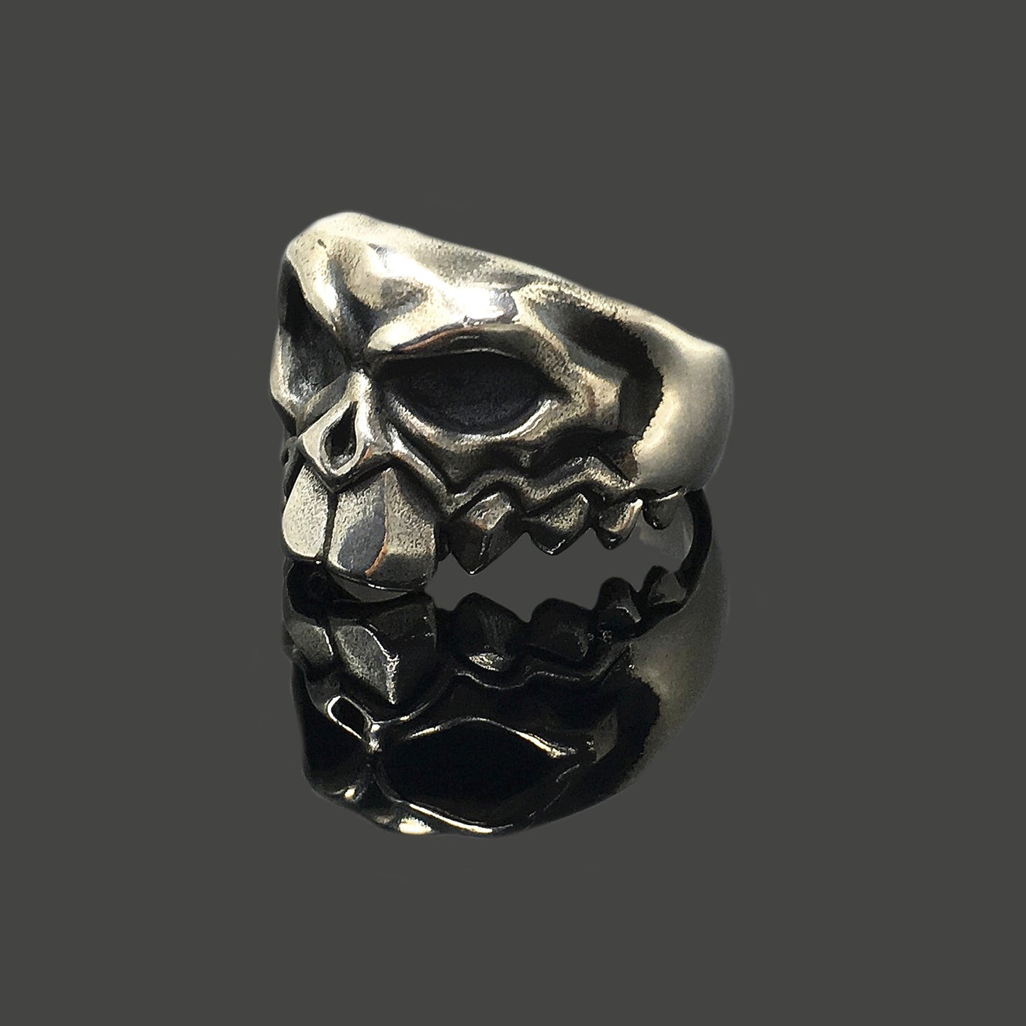 925 Sterling Silver Big Teeth Skull Ring