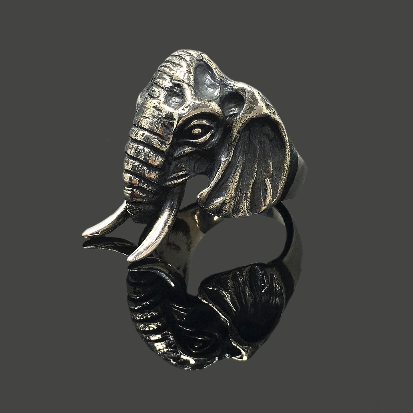 Elephant Head Retro 925 Sterling Silver Ring
