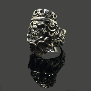 Retro Silver Personality King Skull Ring