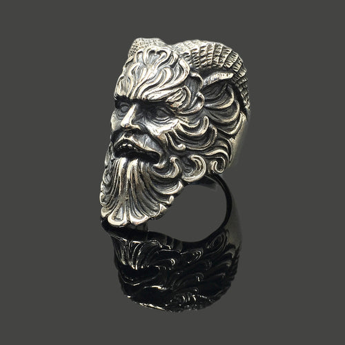 Vintage Ram Horn 925 Sterling Silver Ring