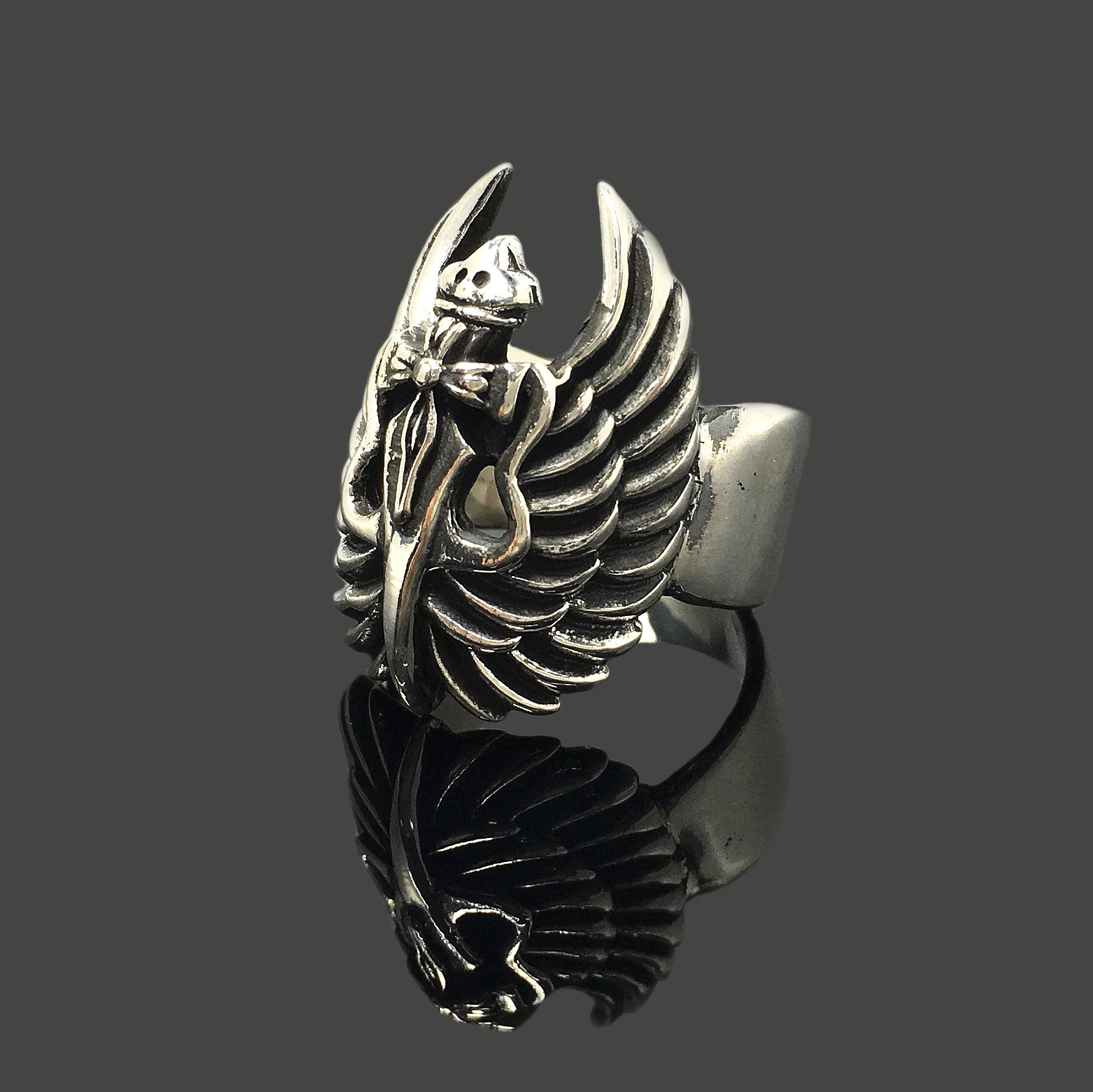 Retro 925 Silver Wings Ring