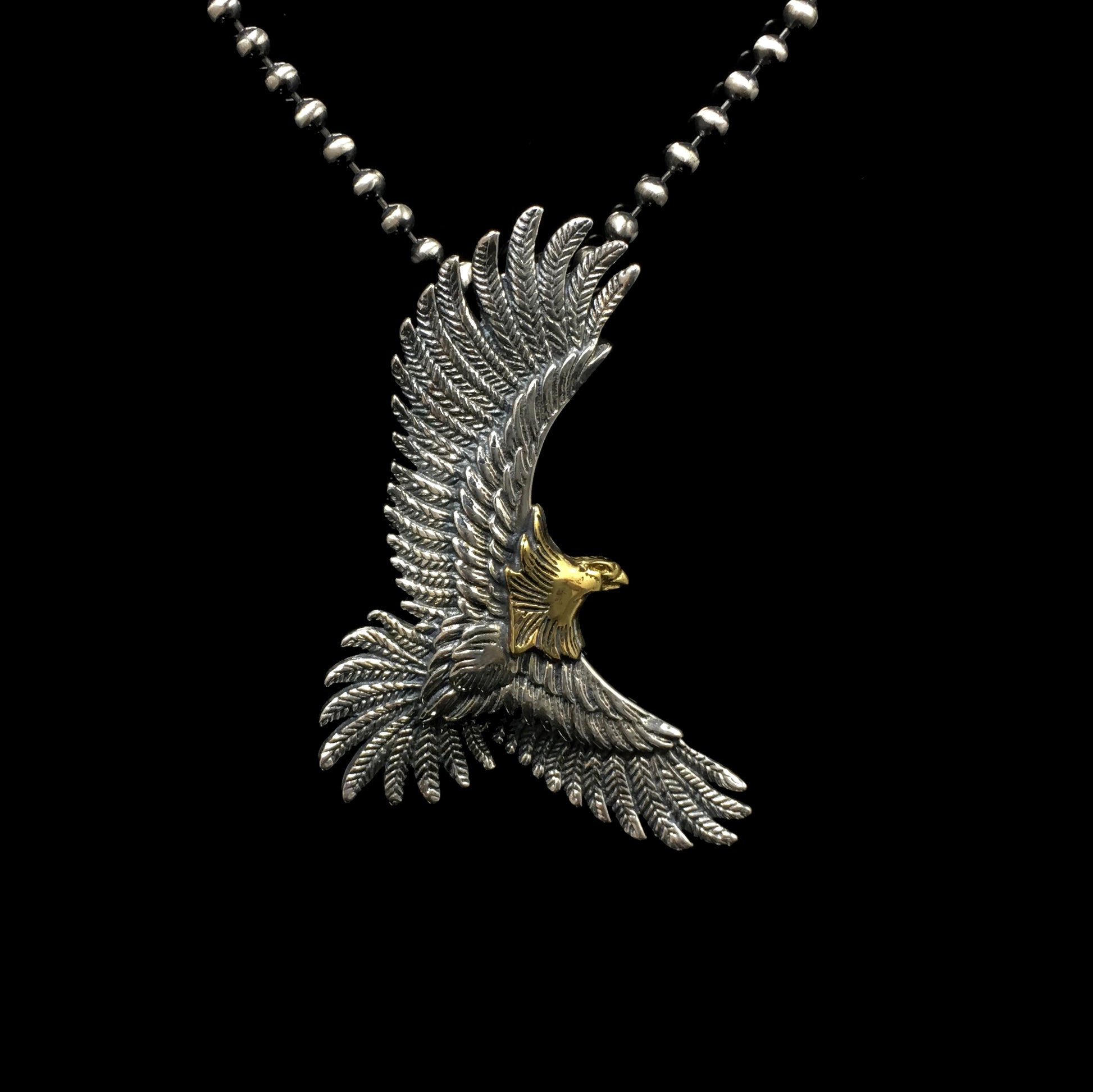 925 Silver and Brass Eagle Pendant