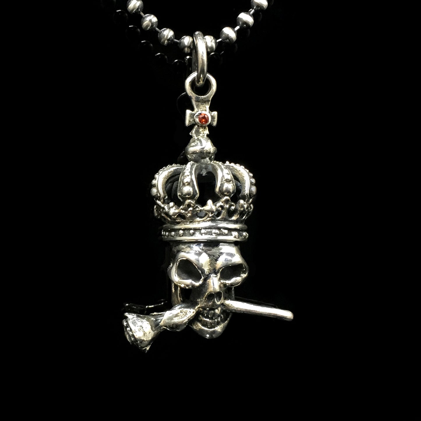 Retro Skull Rose 925 Sterling Silver Pendant