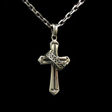 Load image into Gallery viewer, Antique Crown Pattern Cross 925 Silver Pendant

