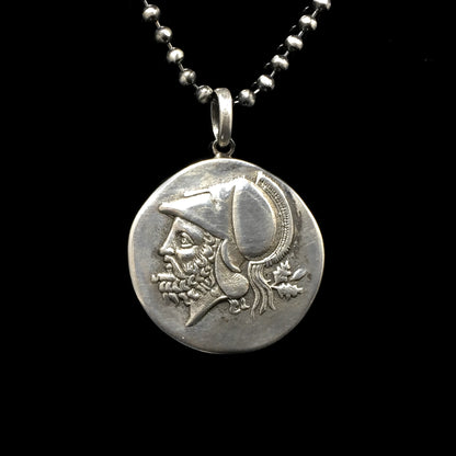 Retro Horse Head 925 Sterling Silver Coin Pendant