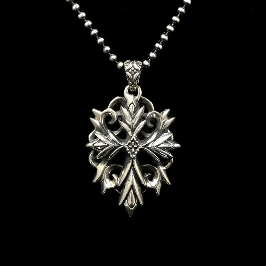 Double Cross Pendant Retro 925 Sterling Sliver