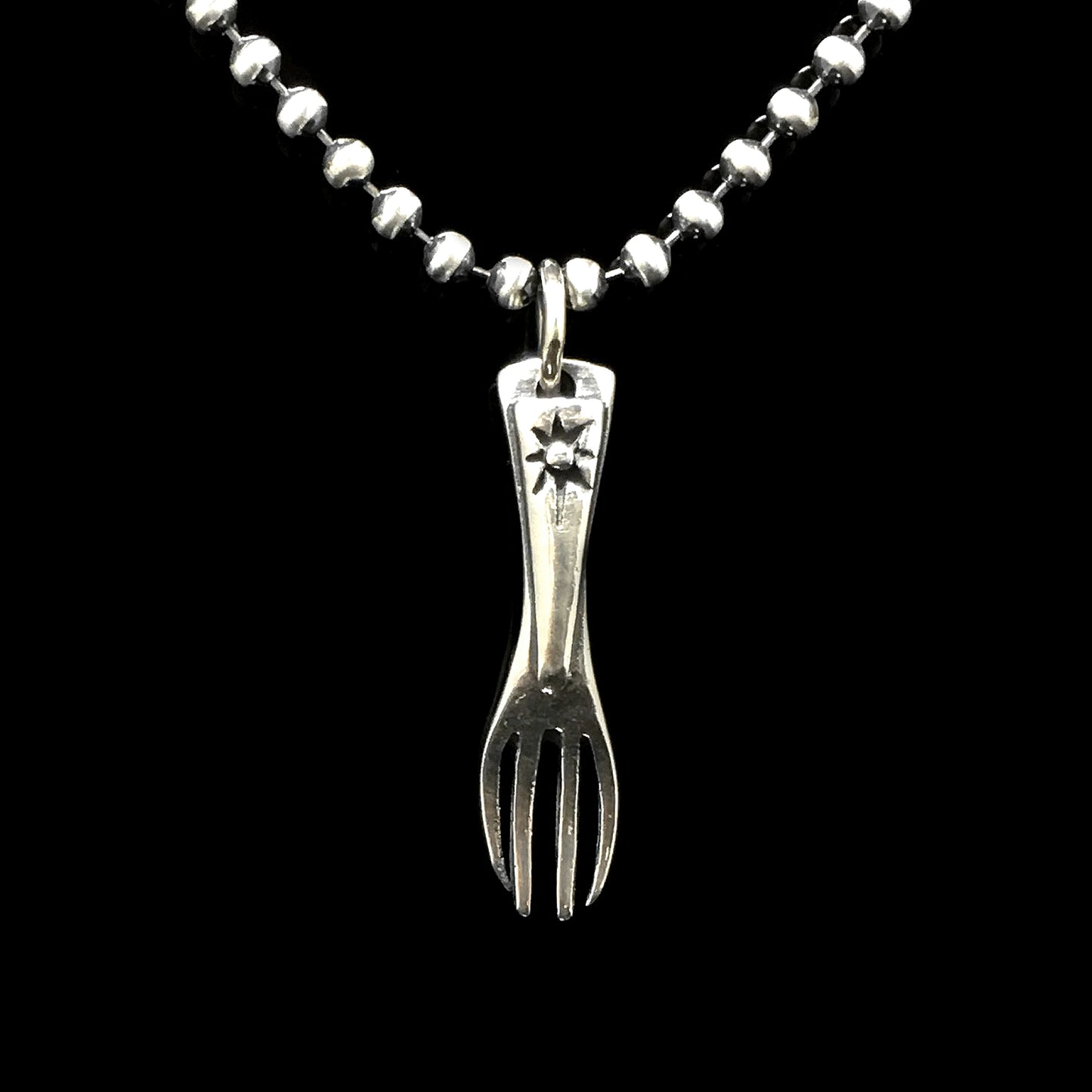 Retro Fork 925 Sterling Silver Pendant