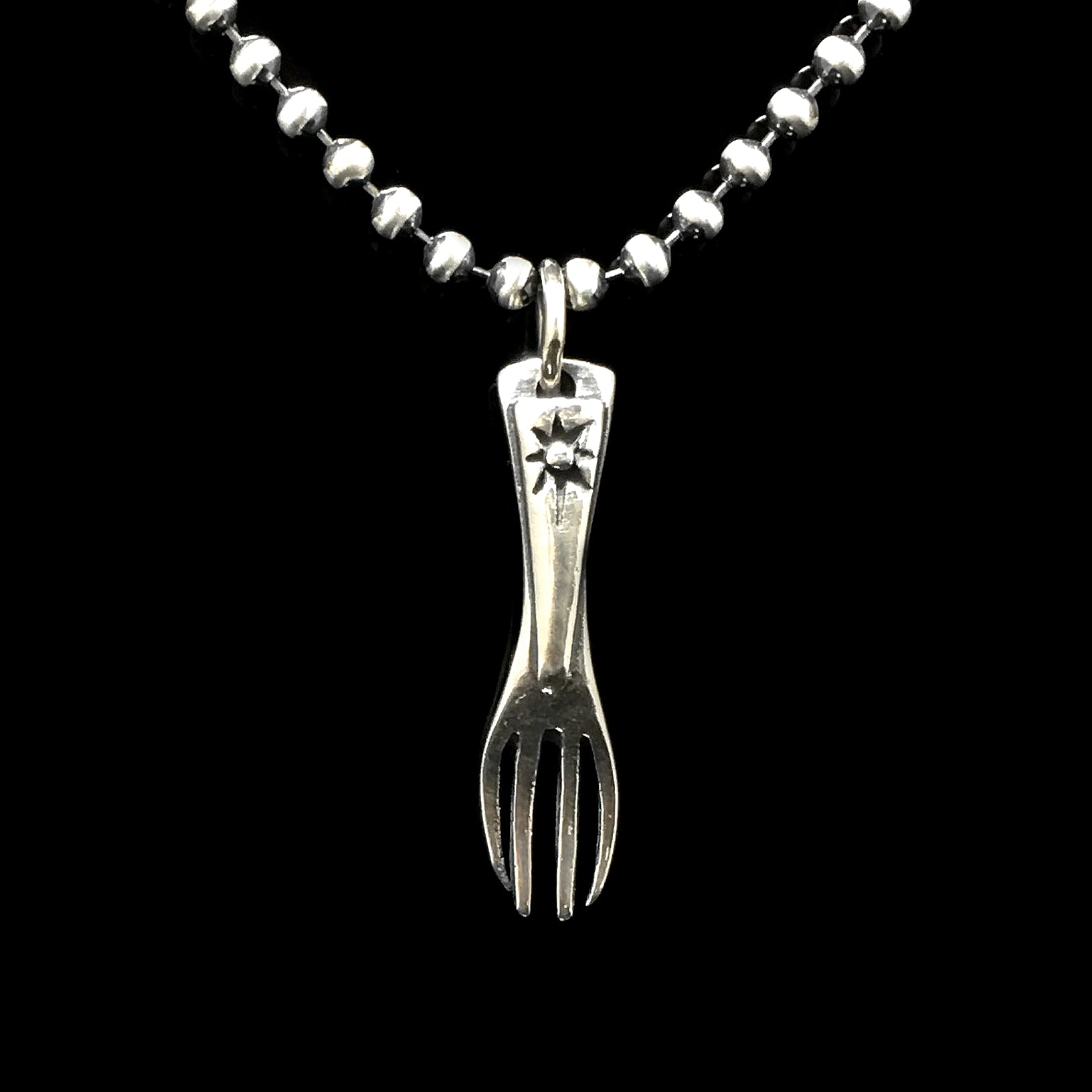 Retro Fork 925 Sterling Silver Pendant