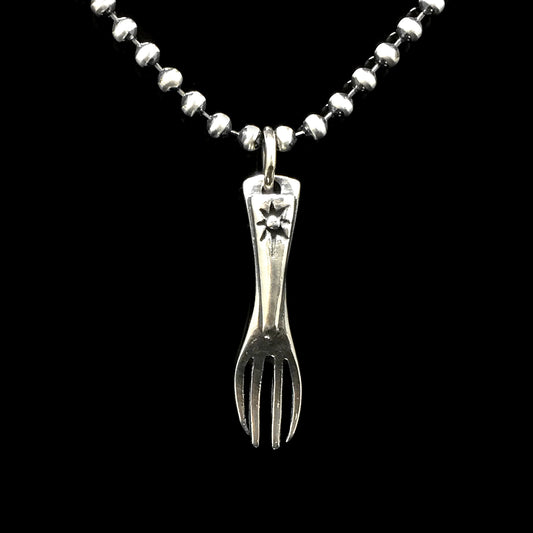 Retro Fork 925 Sterling Silver Pendant