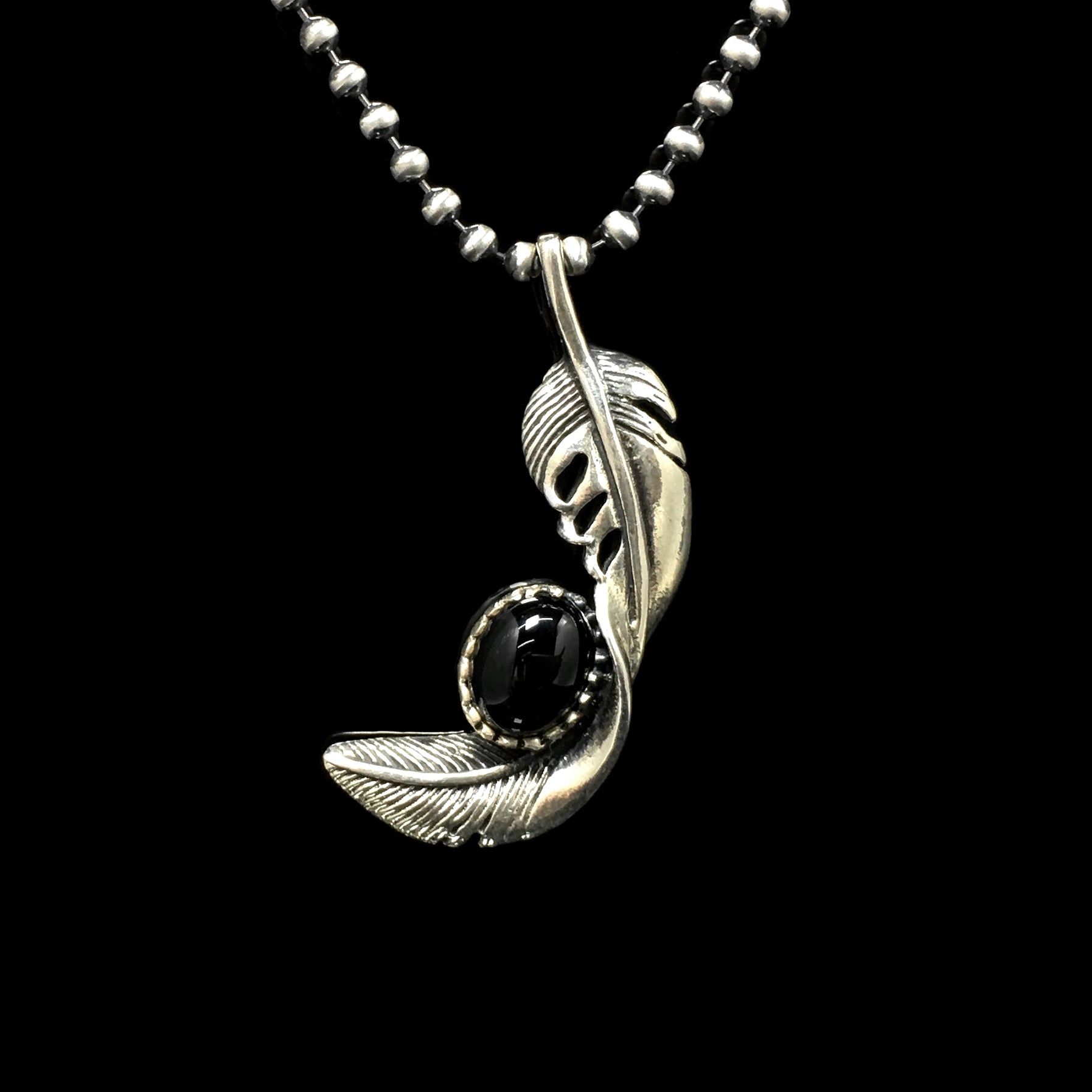 Right Retro 925 Silver Pendant with Black Onyx