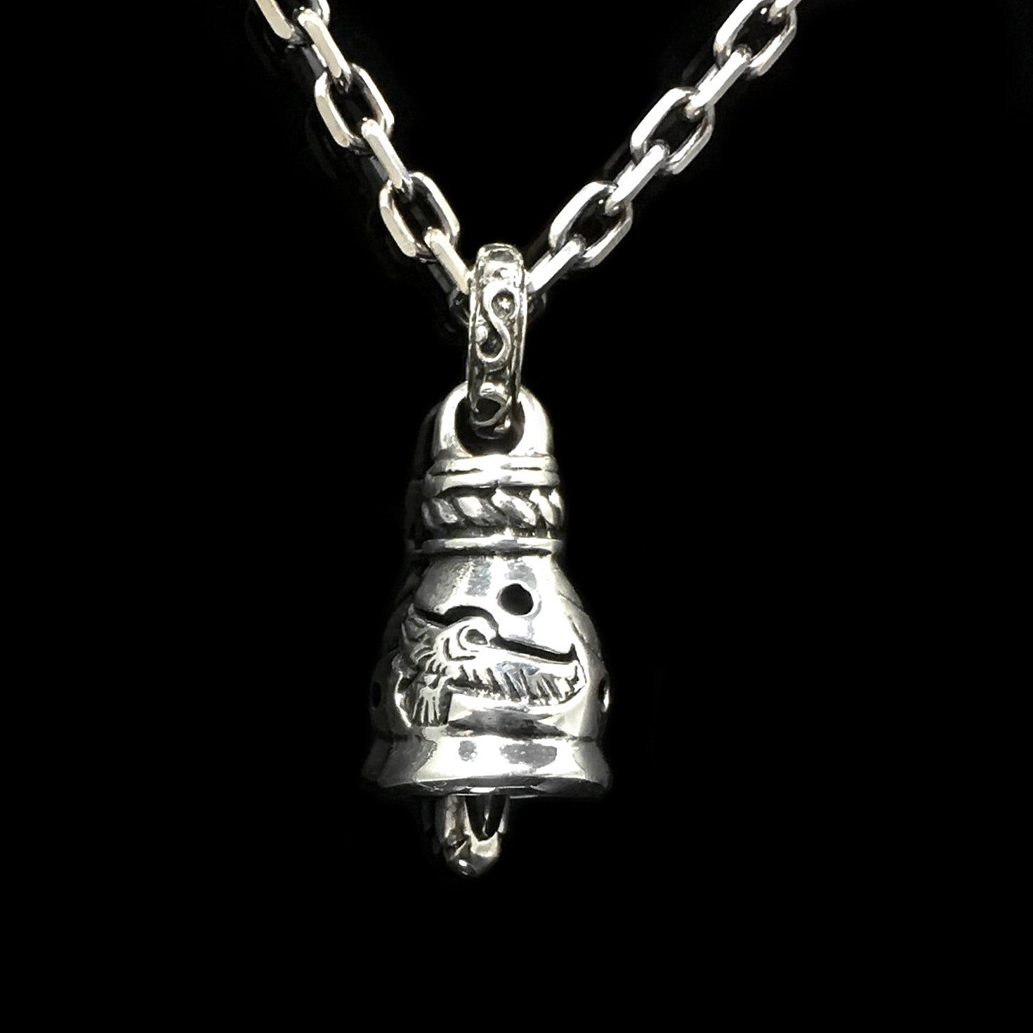 Retro Sterling Silver Eagle Bell Pendant