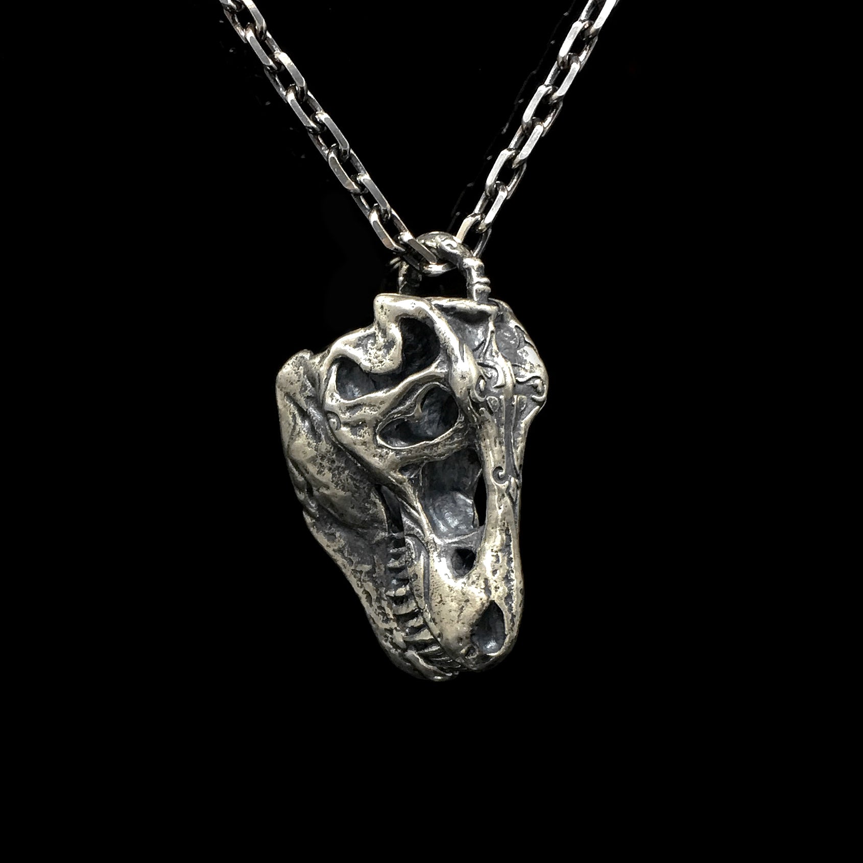 Retro Animal Skull Silver Pendant