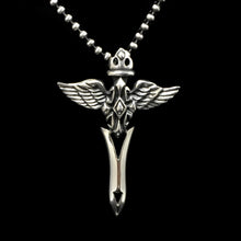 Load image into Gallery viewer, Retro Silver Cross Wings Pendant
