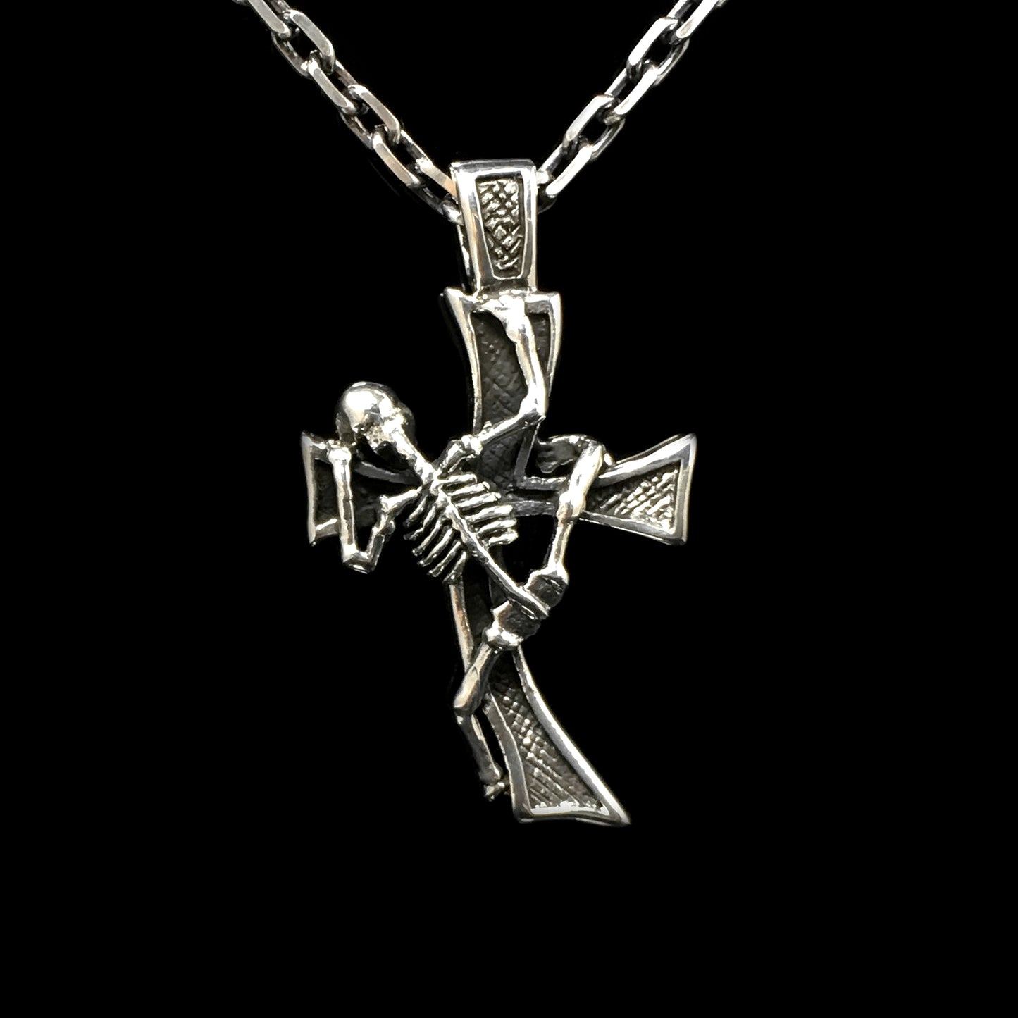 Retro Cross Skeleton Skull Pendant