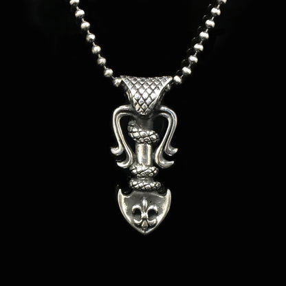 Retro 925 Silver Snake Animal Pendant
