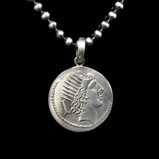 Retro 925 Sterling Silver Coin Pendant